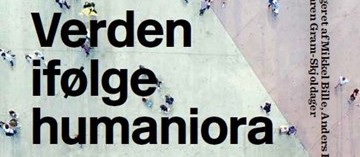 Cropped book cover showing the text "Verden ifølge humaniora" and partial vertical text on the right side.