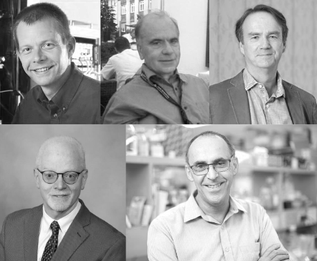 From top left: Mark Brongersma, Stanford University; Per Linell, Linköping University; Kevin O’Rourke, NYU Abu Dhabi; Brian G. Weinshenker, Mayo Clinic; Phillip Robinson, Children’s Medical Research Institute (CMRI).