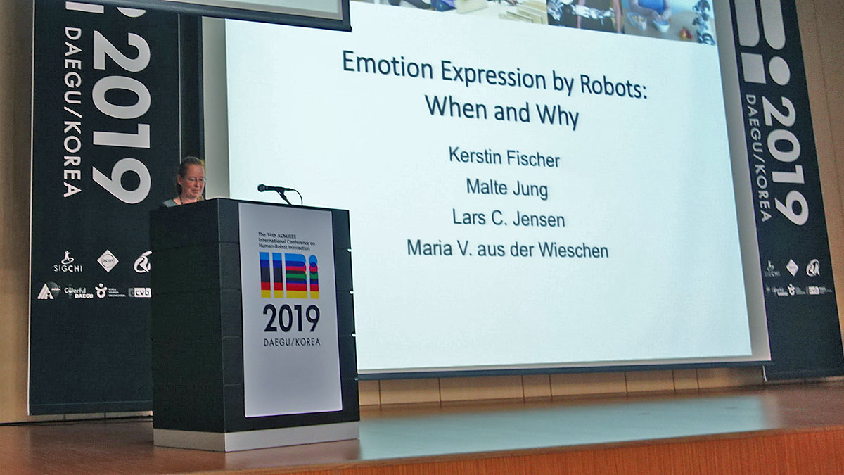 Kerstin Fischer presenting at Daegu conference, Korea