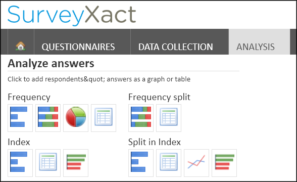 Screenshot SurveyXact: On-board Analysis
