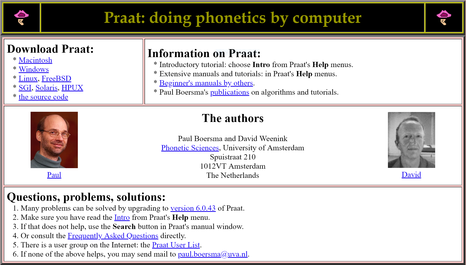 Screenshot Praat Website