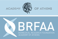 Logo with "ACADEMY OF ATHENS" and a classical head emblem at the top, and "BREAA", "BIOMEDICAL RESEARCH FOUNDATION", and "ACADEMY OF ATHENS" next to a stylized abstract mark at the bottom.