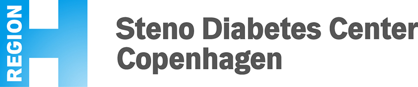 Steno Diabetes Center Copenhagen logo with "REGION" and a large "H" in a blue panel next to the text "Steno Diabetes Center Copenhagen".