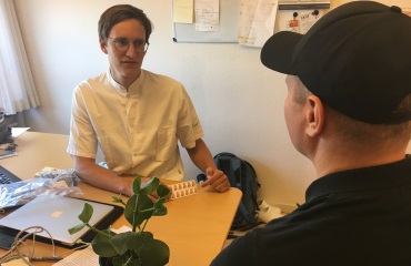 The doctor hands out Rifaximin to a patient