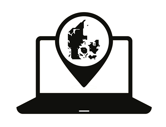 Illustration af computer og en globus