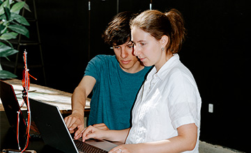 Students working