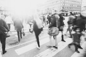 People walking on the city street