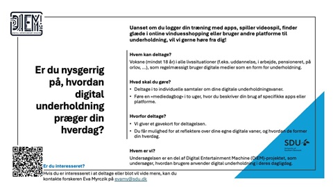 Call for participants Study on everyday digital entertainment rhythms
