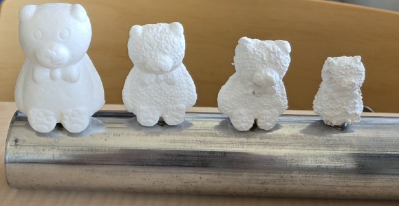 styrofoam teddybears - after exposure to pressure
