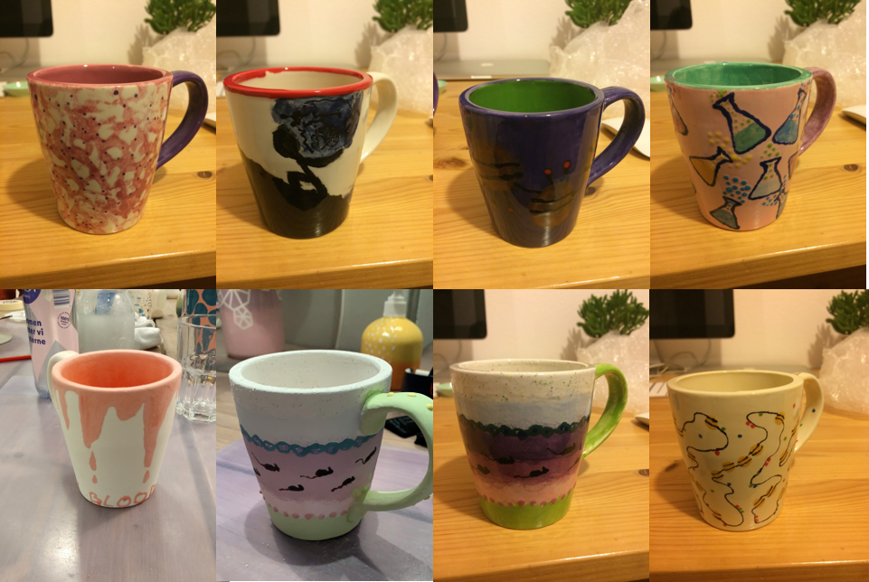Photo of painted cups by Grøntved group