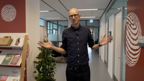 Center director Anders Engberg-Pedersen shows the center's premises at KU