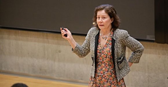 Päivi Törmä at SCOM5 presenting Strong Coupling and Topological Phenomena in Plasmonic Lattices