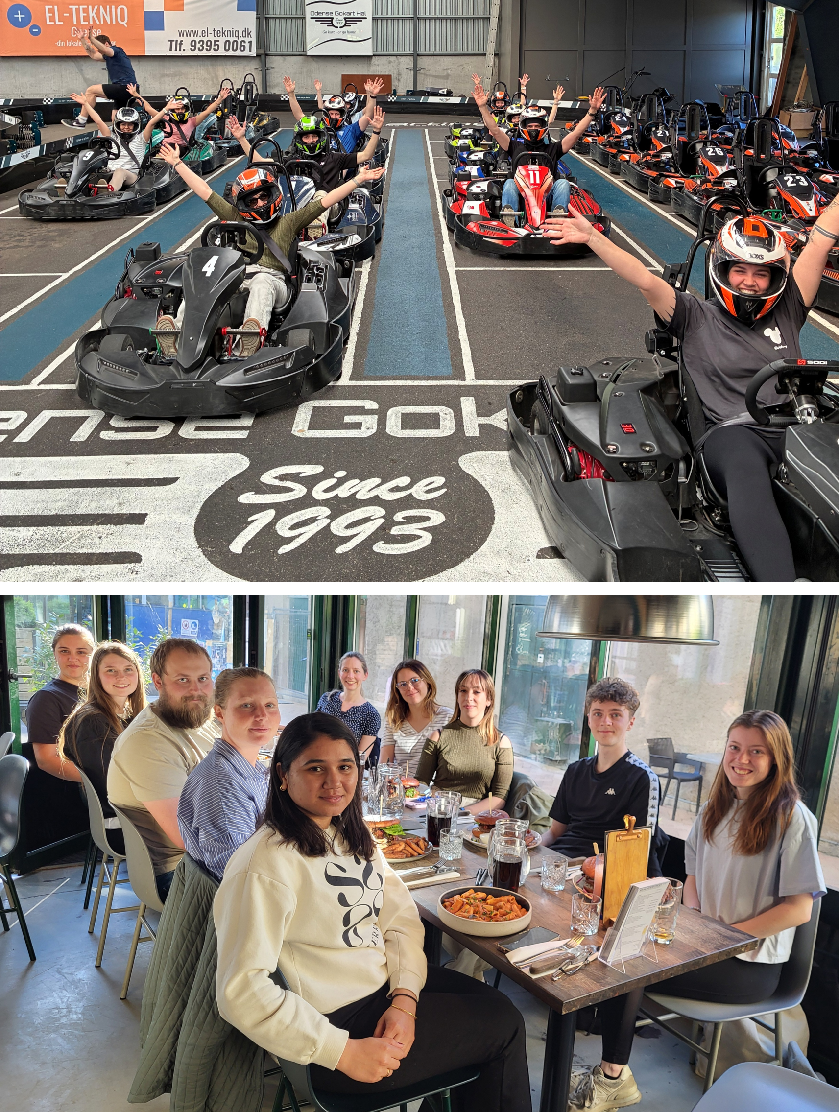 Gokarting and dinner with the group