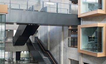 Maersk building at SDU with stairs and group rooms