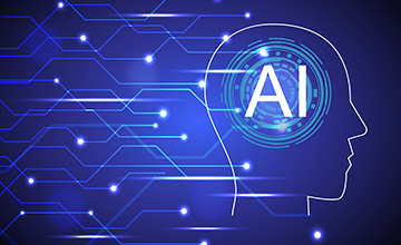 Illustration of human and AI