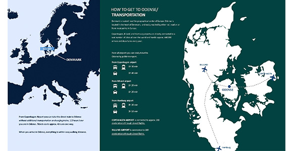 Odense on the map of Denmark