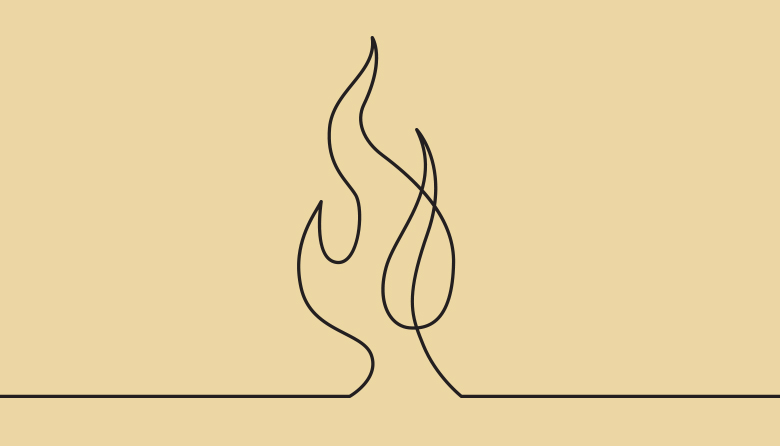 Stregtegning af flammer
