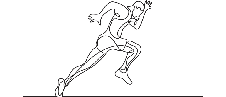 Stregtegning af en sprinter.