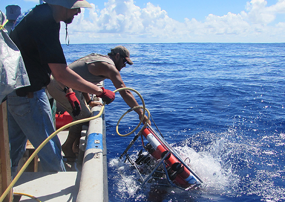 Forskerne har brugt fjernstyrede undervandsrobotter til at fotografere og kortlægge det område, som de nu skal studere nærmere.