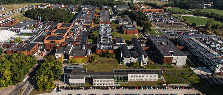 Aerial photo of SDU Odense campus