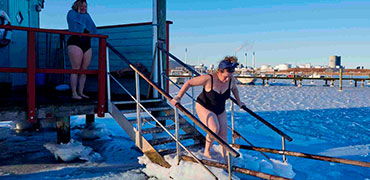 Foto af vinterbadning.