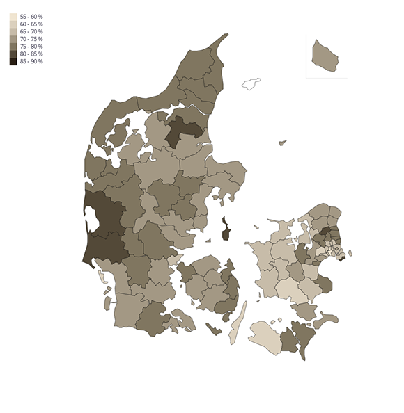 Deltager i idræts- og fritidsaktiviteter i en forening mindst om måneden