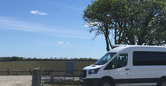 Dronecenterets mobile operationscenter har fungeret som base for operationerne ved Gyldensteen.