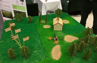 Studerendes model af drone på golfbanen i Bogense