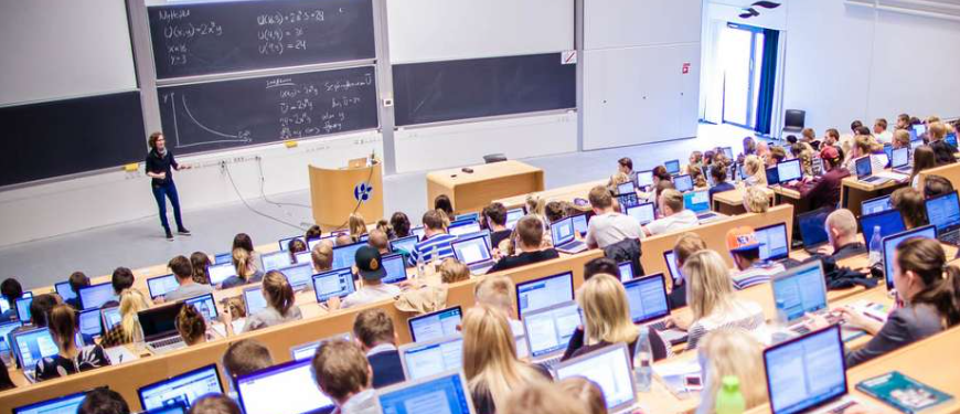 Students attending a university lecture