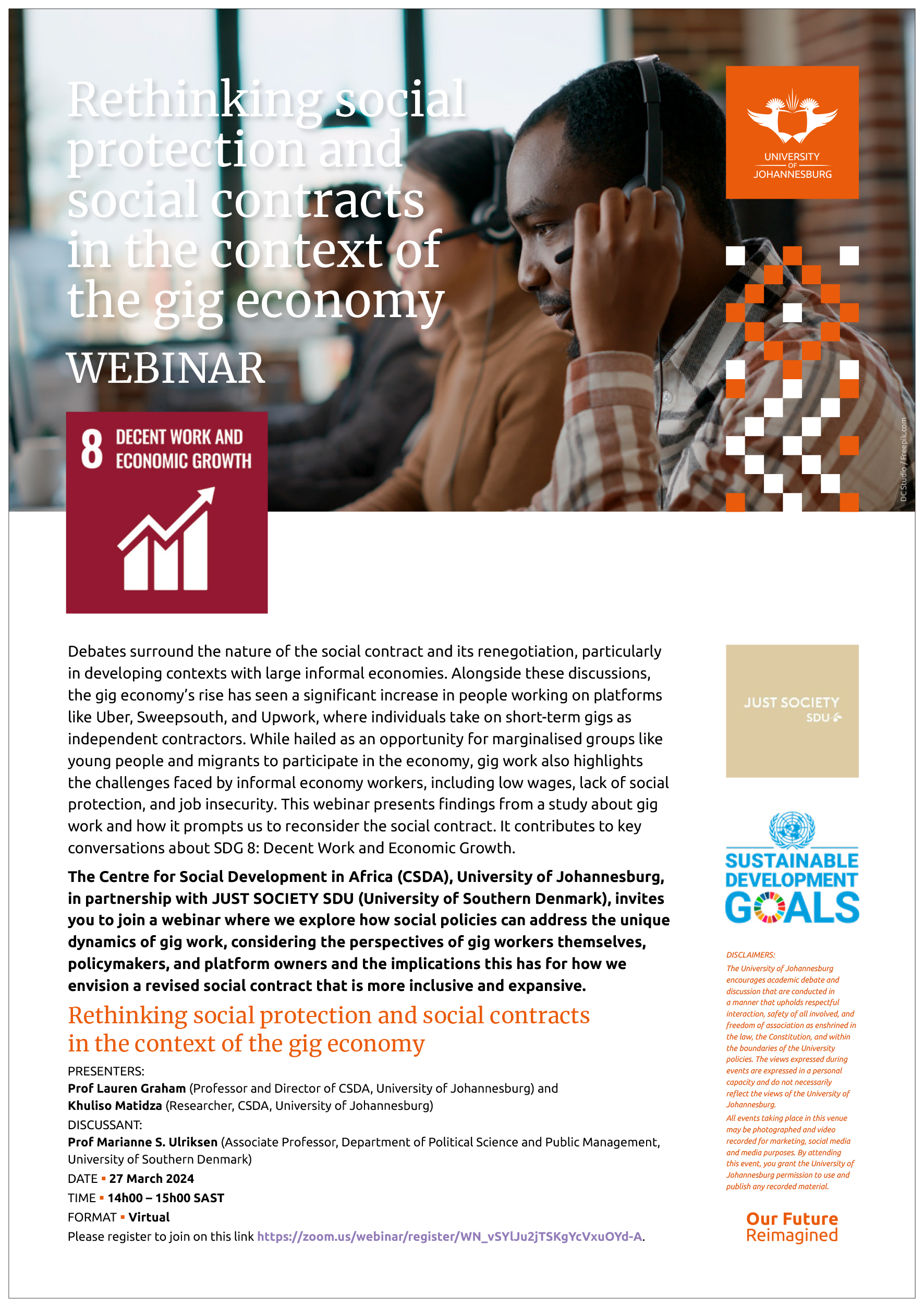 Invitation for gig economy webinar 27th marhc 2024