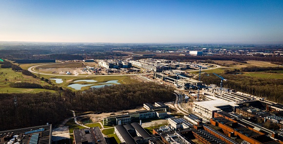 Dronebillede af Nyt SUND-byggeriet 31. marts 2021