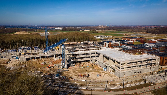 Dronebillede af Nyt SUND-byggeriet 31. marts 2021