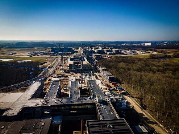 Dronebillede af Nyt SUND-byggeriet 31. marts 2021