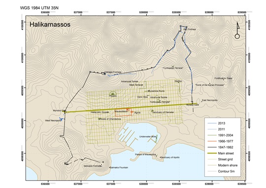 Fig. 1. Plan of Halikarnassos (N. Bargfeldt & P. Pedersen)
