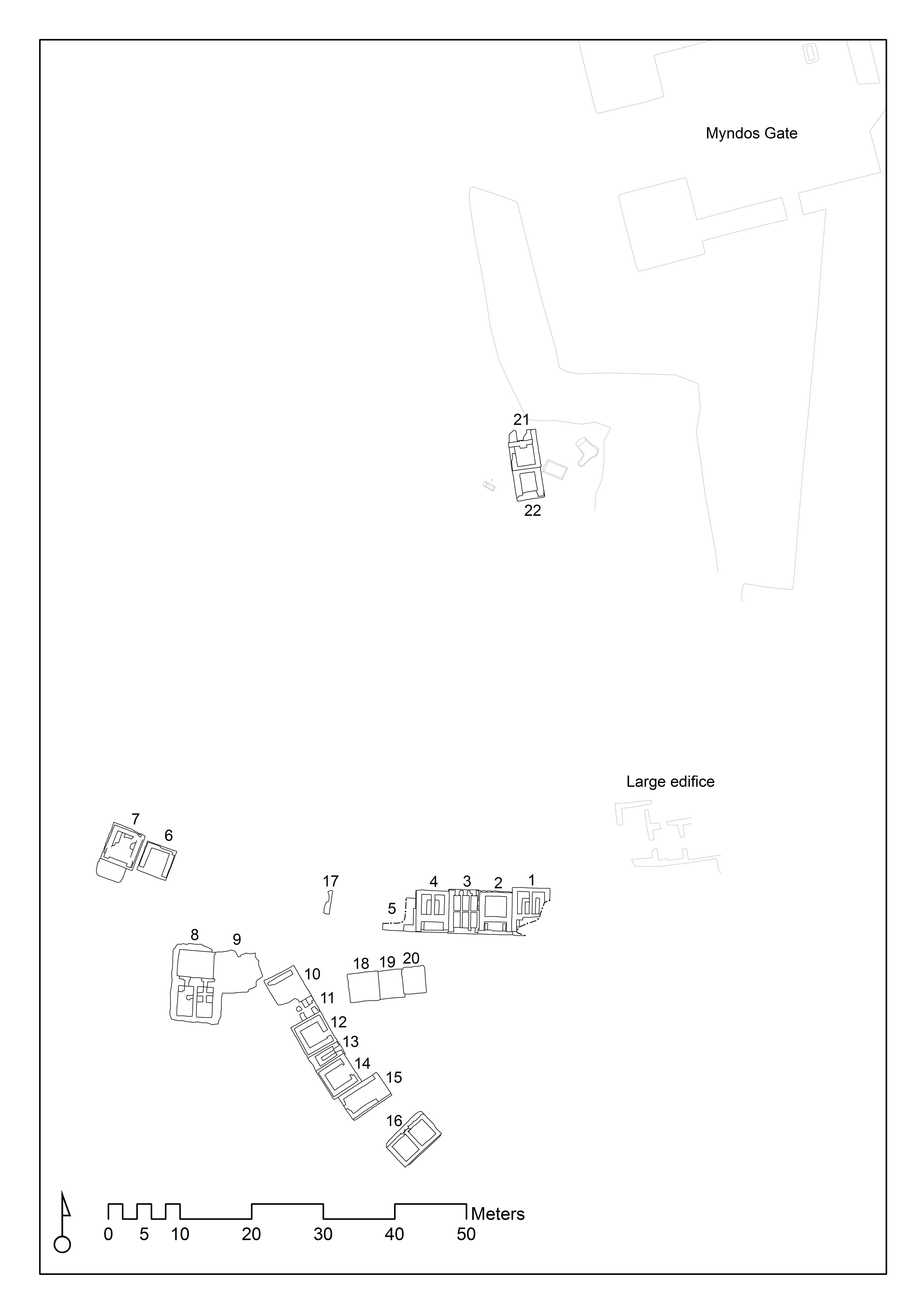 Fig. 2. Plan necropolis (N. Bargfeldt & E. Mortensen)