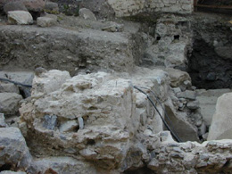Fig. 22. Remains of an Ottoman water conduit with two channels for water.