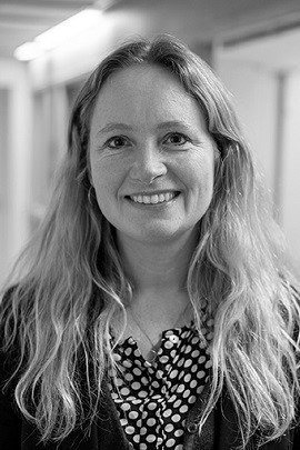 Black and white photo of Laura Feldt
