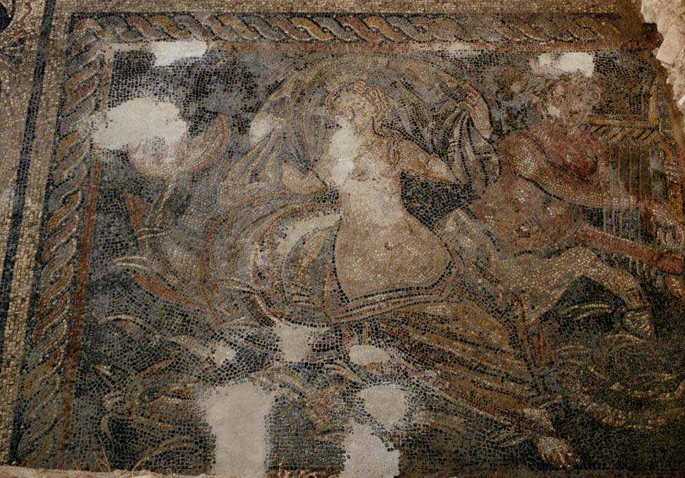 Room O. Nereid riding on an ichthyocentaur playing the cithara