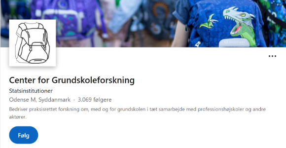 Følg os på Linkedin og bliv opdateret på aktiviteter, arrangementer, nyheder og publikationer fra Center for Grundskoleforskning