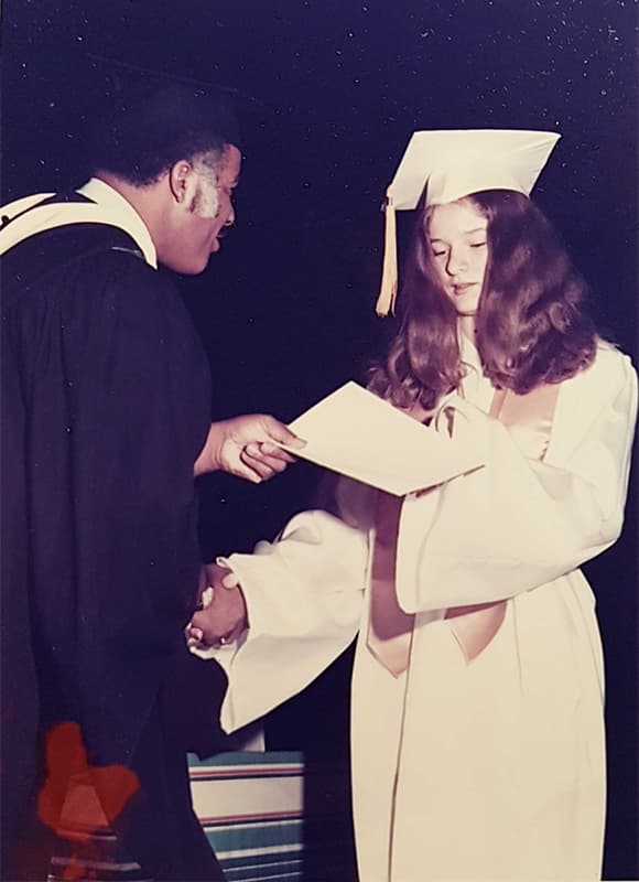 Joan at her graduation