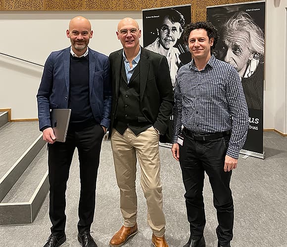 Head of Department at the Department of Mathematics and Computer Science, Martin Svensson, Professor and Head of the Quantum Field Theory Centre, Francesco Sannino, and Professor and Head of Section for Computational Science, Claudio Pica. 