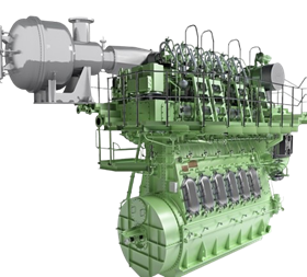 MAN 2 stroke marine diesel engine (Isometric view)