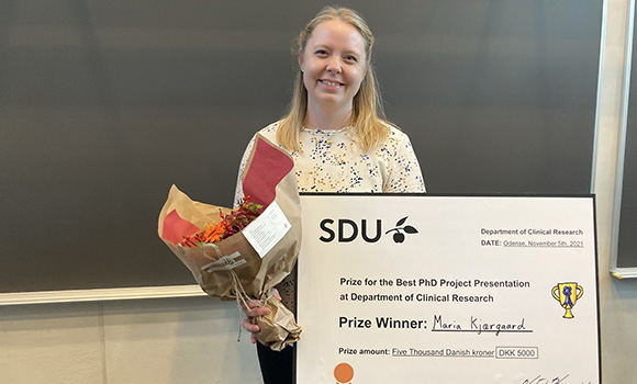 Maria Kjærgaard - vinder af Klinisk Instituts ph.d.-cup 2021