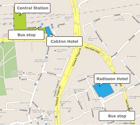 Map of central Odense