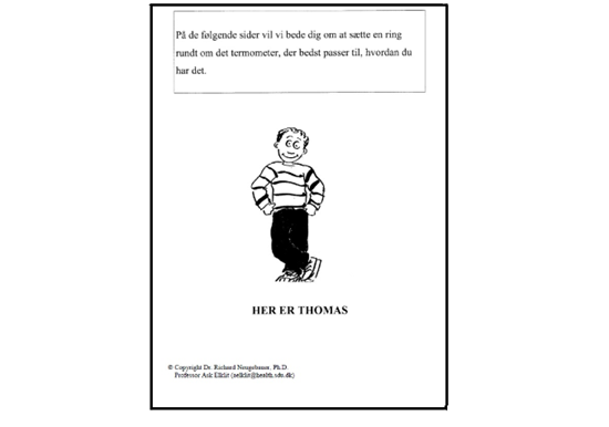 The front of the Thomas report. With a drawing of Thomas 