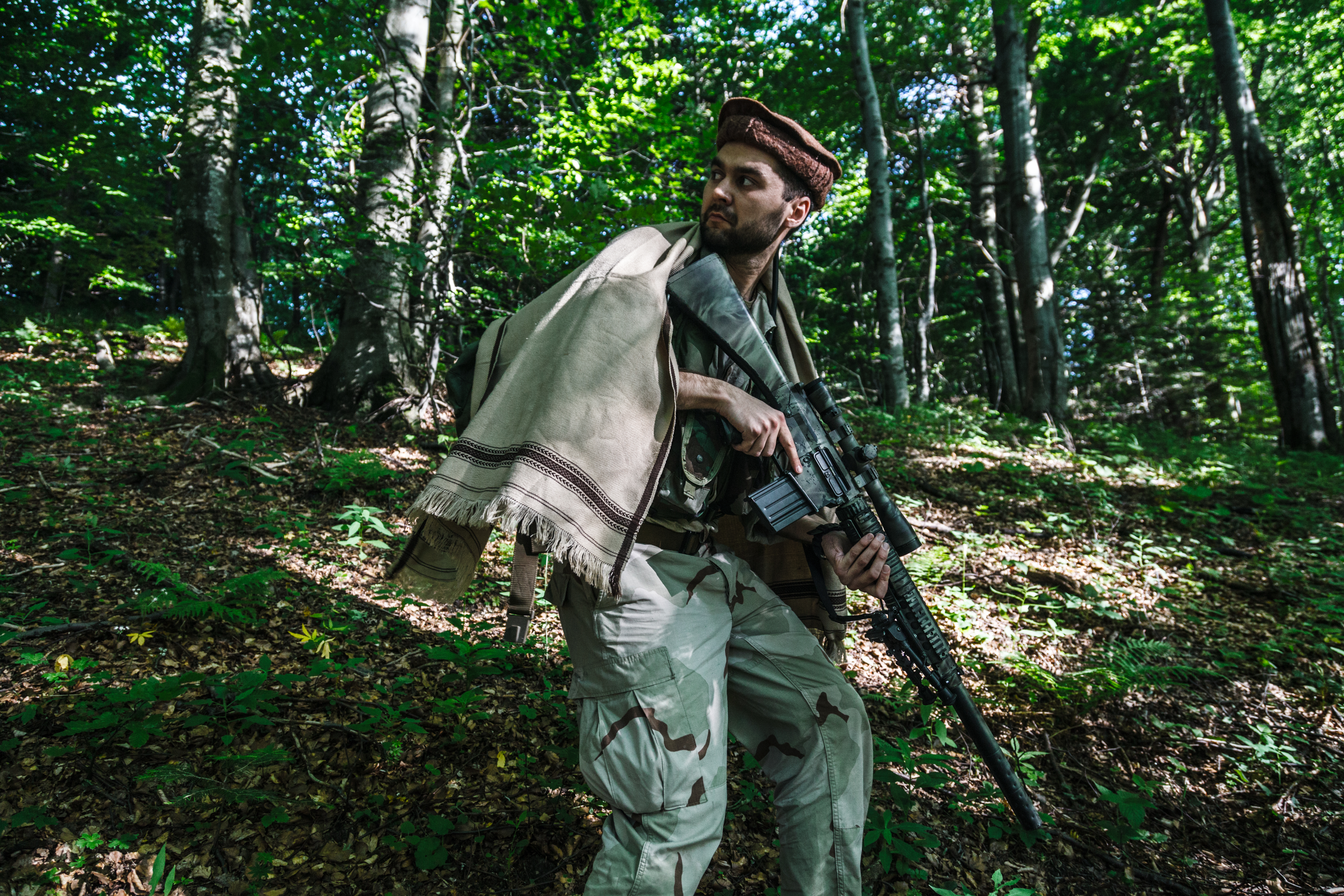 Soldier in a forest