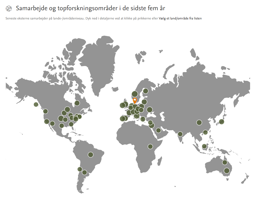 Kort over internationale samarbejdspartnere