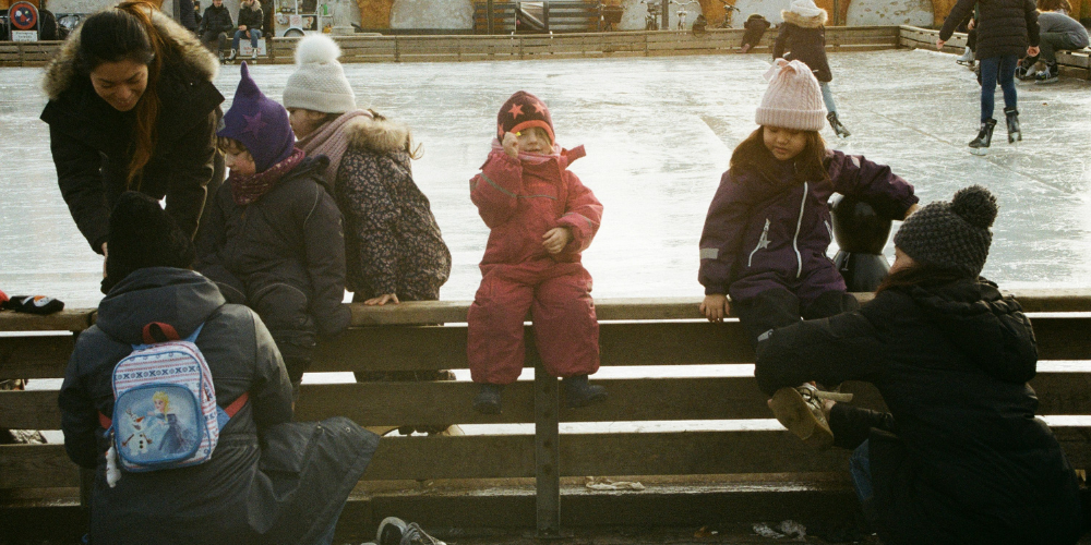 Children iceskating in Copenhagen