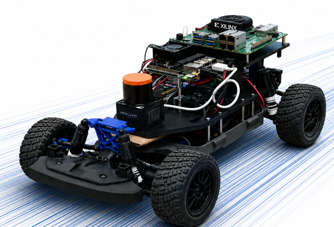 F1/10th autonomous racing car with LiDAR, camera and onboard computer