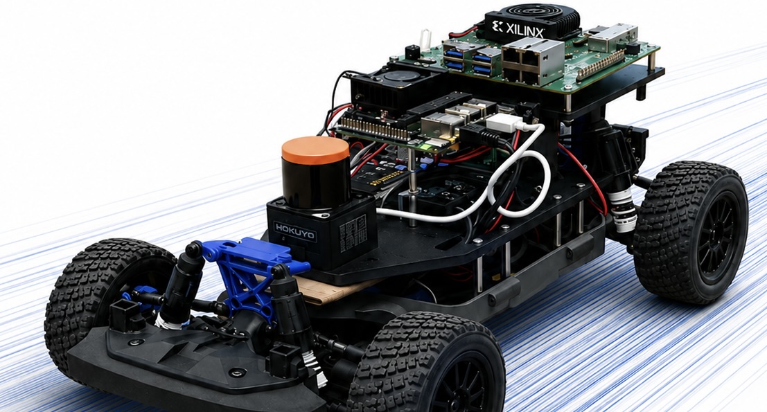 Autonomous F1/10 race car with onboard computer and sensors